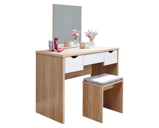 Elizabeth dressing table set oak + white