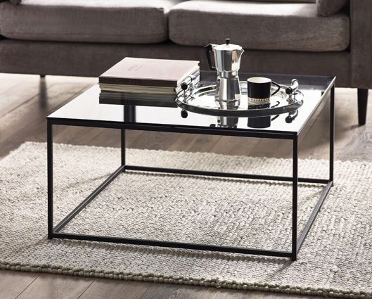 CHICAGO SQUARE COFFEE TABLE SMOKED GLASS