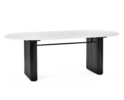 Bolivia Oval Dining Table White & Black