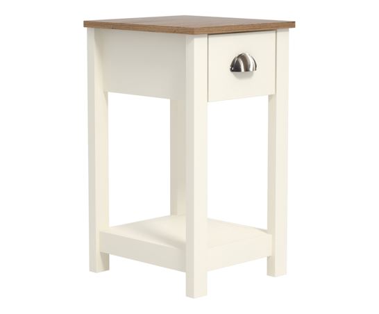 Dawlish 1 Drawer Bedside Table Ivory