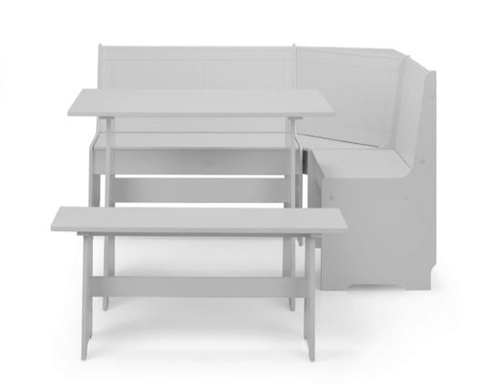 NEWPORT CORNER DINING SET WITH STORAGE BENCH - DOVE GREY