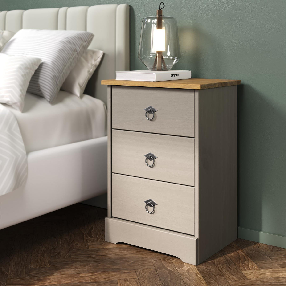 Corona Classic 3 drawer bedside cabinet