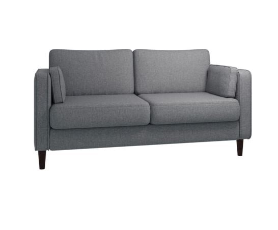 2 Seater Cushion Back Light Grey Sofa