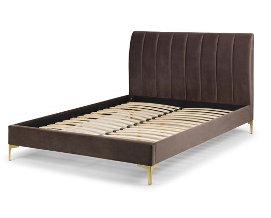 Deco Scalloped Velvet Double Bed