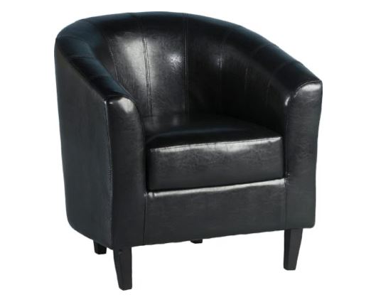 Tempo Tub Chair - Black Faux Leather