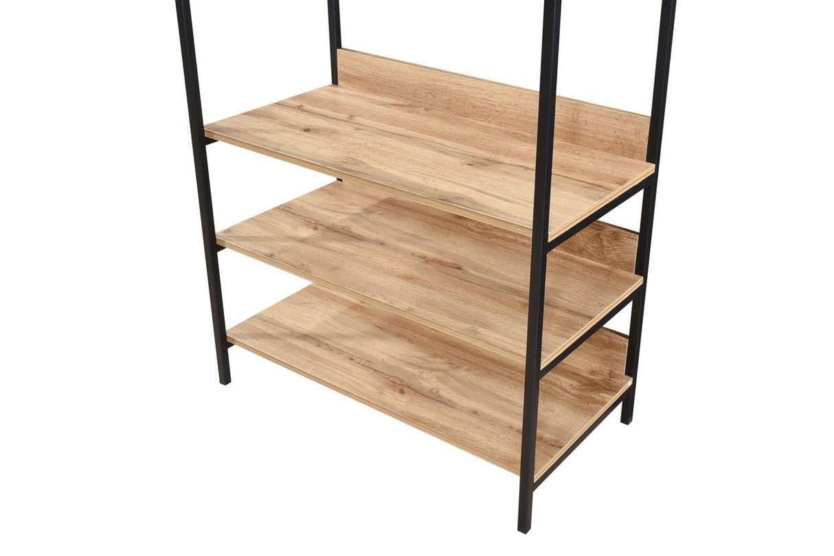 Alva Open Wardrobe 4 Shelves - Wotan Oak