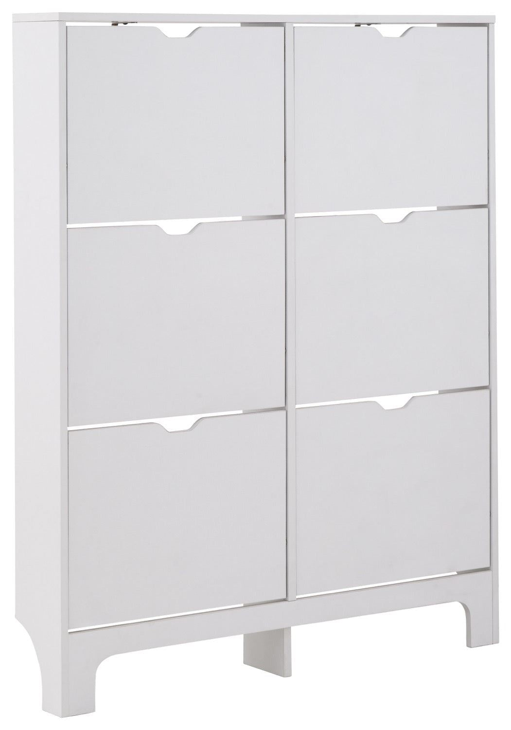 Narrow 6 drawer shoe cabinet white