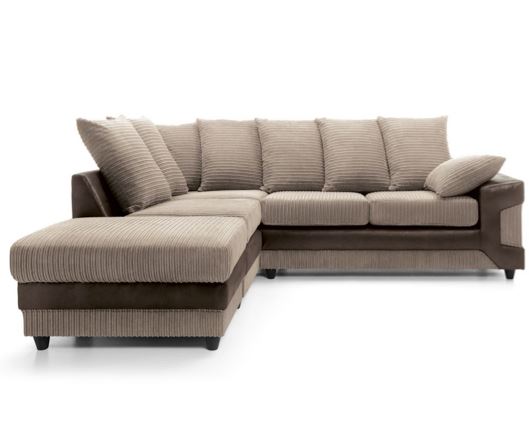 Dino Left Hand Facing Corner Sofa- Brown & Beige