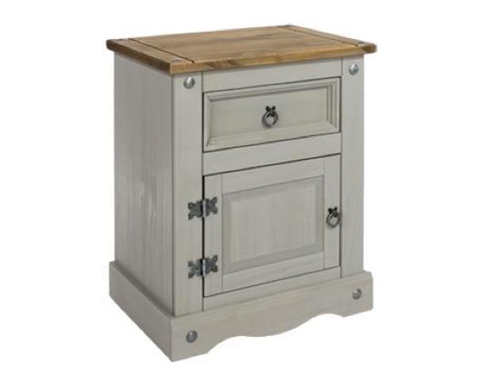 Corona Grey 1 Door, 1 Drawer Bedside Cabinet