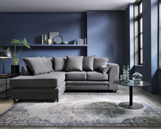 Darcy Left Hand Facing Corner Sofa-Dark Grey