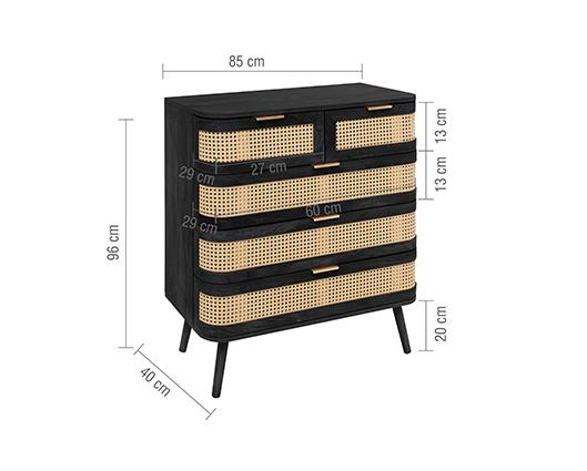 Noah 5 Drawer Chest - Black
