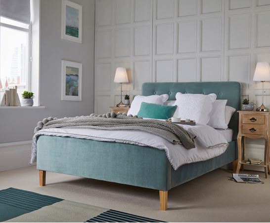 Pierre King Bed - Aqua