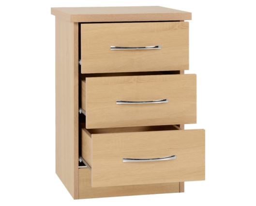 Nevada 3 Drawer Bedside - Sonoma Oak Effect