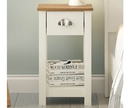 Dawlish 1 Drawer Bedside Table Ivory