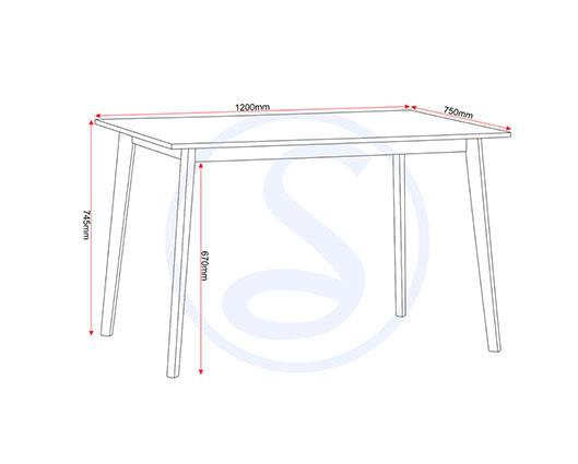 BALFOUR 1+4 DINING SET - WHITE/OAK EFFECT/GREY FABRIC