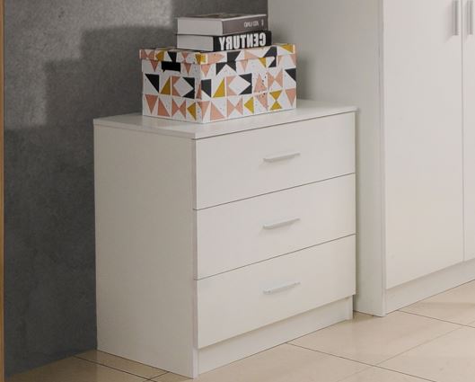 3 Drawer Chest - White