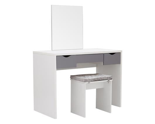 Elizabeth dressing table set white + grey
