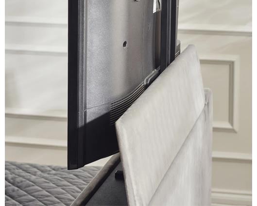 Clara Side Lift Ottoman TV Bed Light Grey - Super King