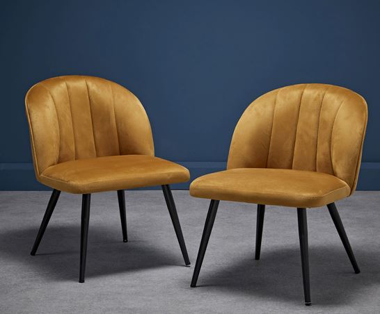 Orla Dining Chair Mustard (Pack of 2)