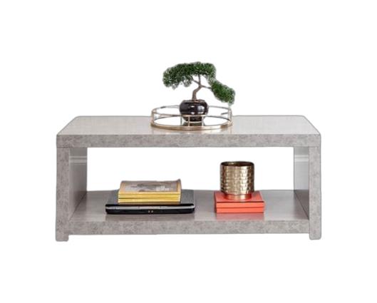 Bloc Coffee Table With Shelf Concrete