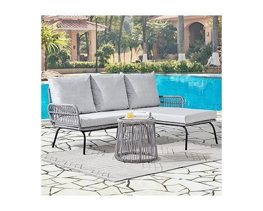 Grey 3 Piece L Shape SofaGrey Cushions