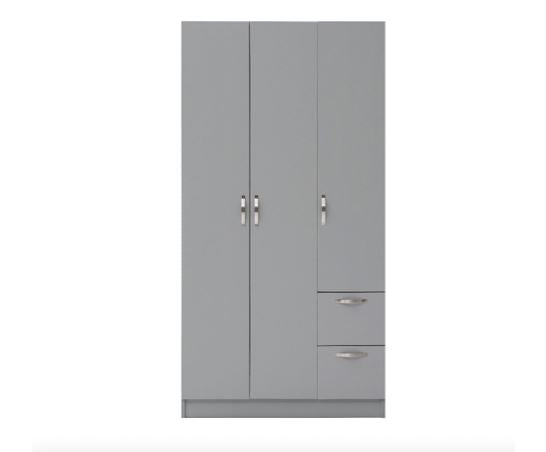 Essentials 3 Door Double Wardrobe Grey