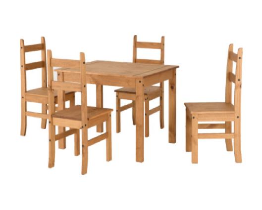 Corona Budget Dining Set - Distressed Waxed Pine