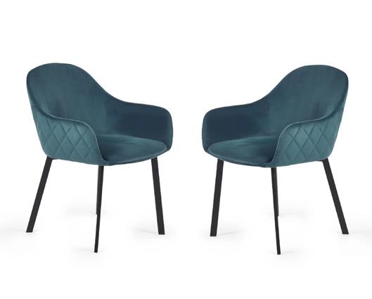 Set of 2 Lima Dining Chairs Teal