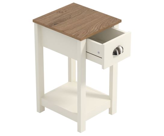 Dawlish 1 Drawer Bedside Table Ivory