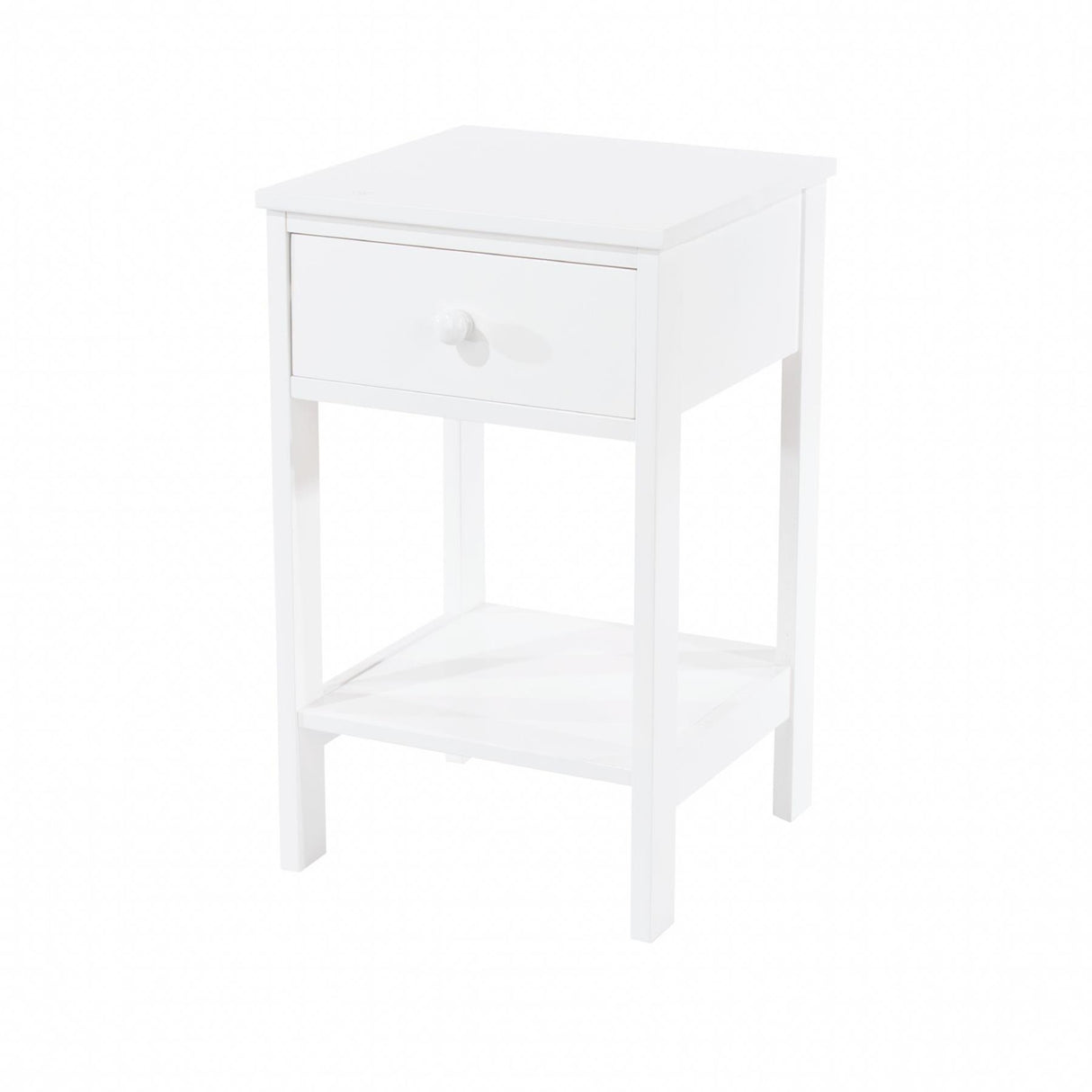 Shaker 1 Drawer Petite Bedside Cabinet-White