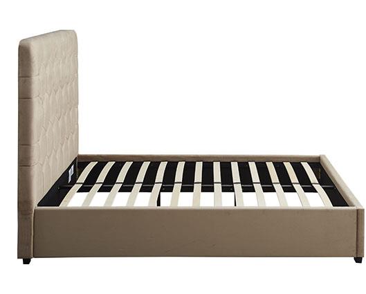 MADISON 4'6" BED - FAWN VELVET FABRIC