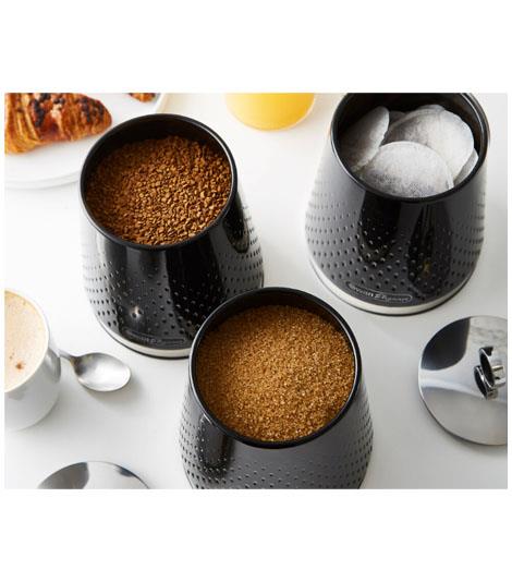 Elegance Set of 3 Canisters Black
