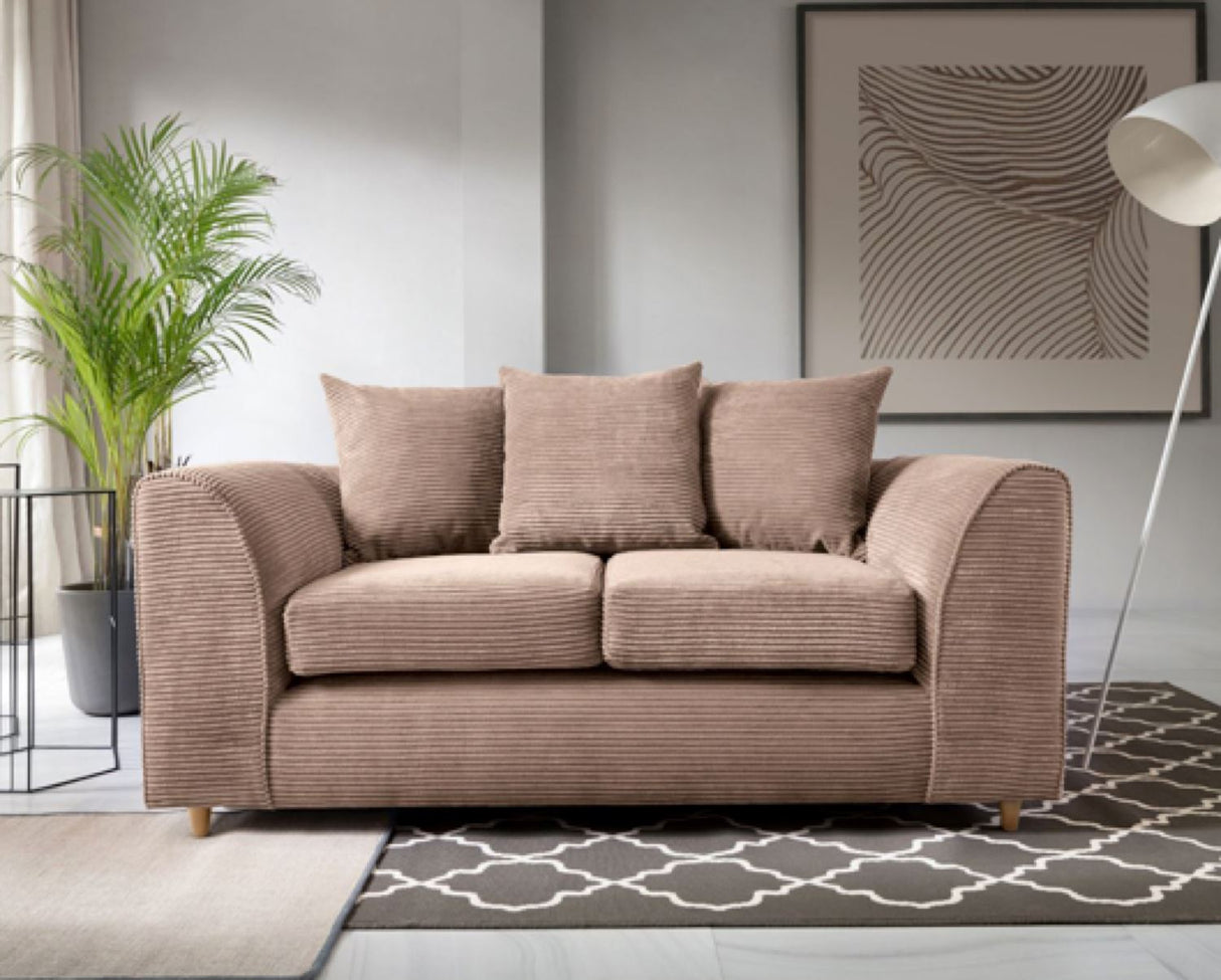 Jumbo Cord 2 Seater Sofa-Brown