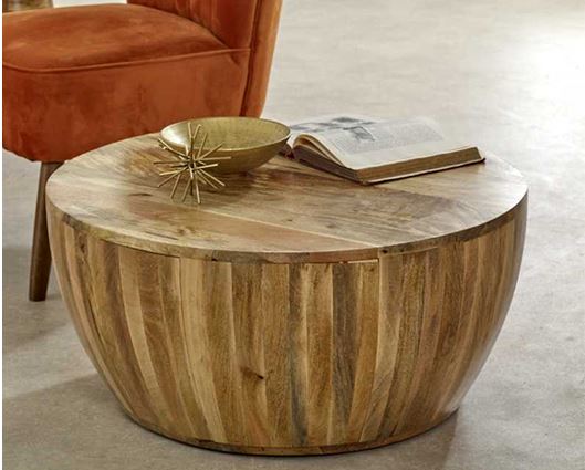 Surrey Solid Wood Drum Coffee Table