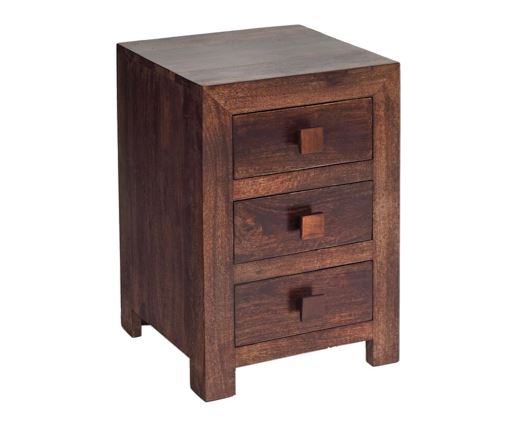 TOKO DARK MANGO 3 DRAWER BEDSIDE