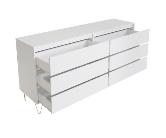 Monaco 6 Drawer Chest in White