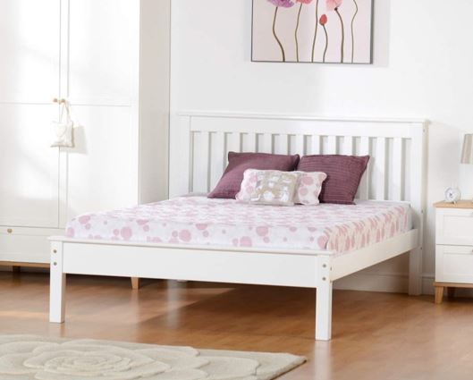 Monaco Low Foot End Double Bed - White