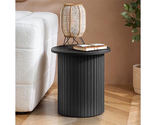 Axel Fluted Side Table - Black