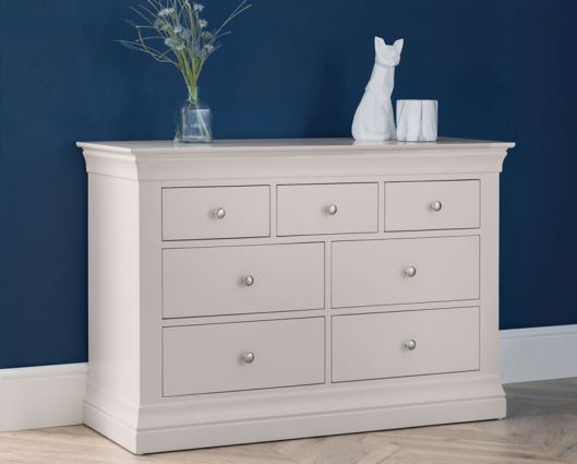 CLERMONT 4+3 DRAWER CHEST - LIGHT GREY