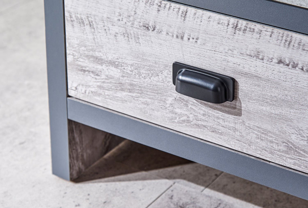 Boston 2 drawer coffee table grey