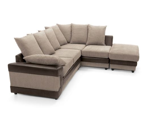 Dino Right Hand Facing Corner Sofa- Brown & Beige