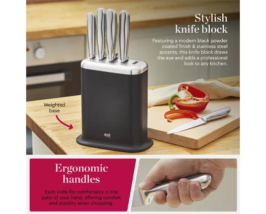 Good Food 5 Piece Knife Set with Block