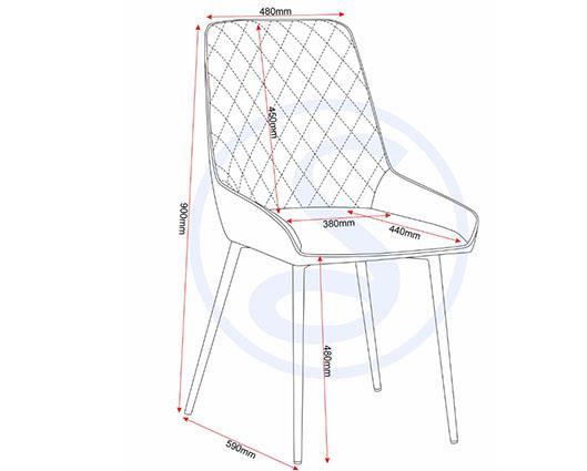 ATHENS RECT & AVERY DINING SET (X4 CHAIRS) - CONCRETE/GREY VELVET