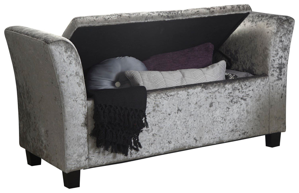 Verona window seat grey crushed velvet
