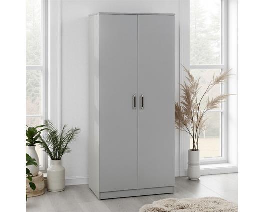 DAKOTA 2 DOOR WARDROBE - LIGHT GREY
