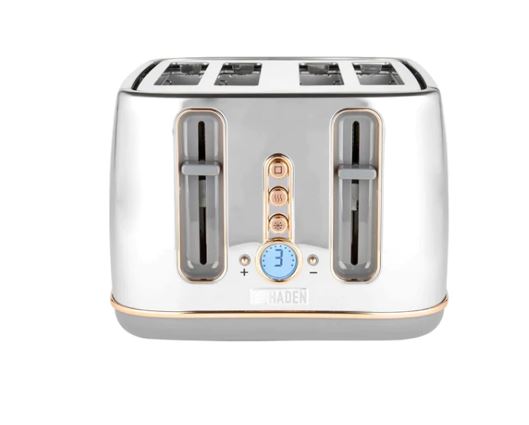 Haden Dorchester Chrome & Rose Gold 4 Slice Toaster