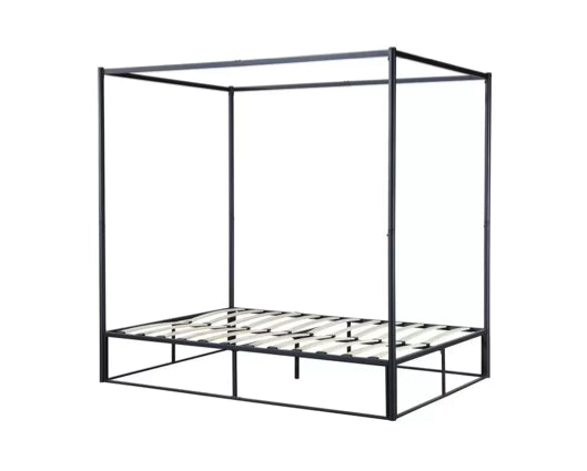 Farringdon Metal 4 Poster Small Double Bed - Black