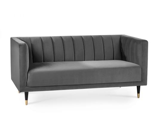 SALMA SCALLOPED BACK 2 SEATER - GREY