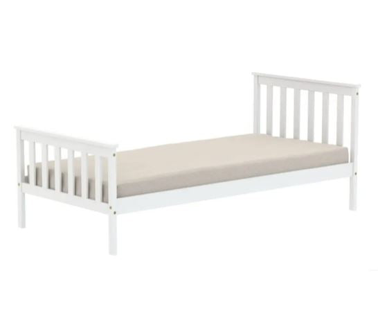 90cm Oxford Pine Bed White