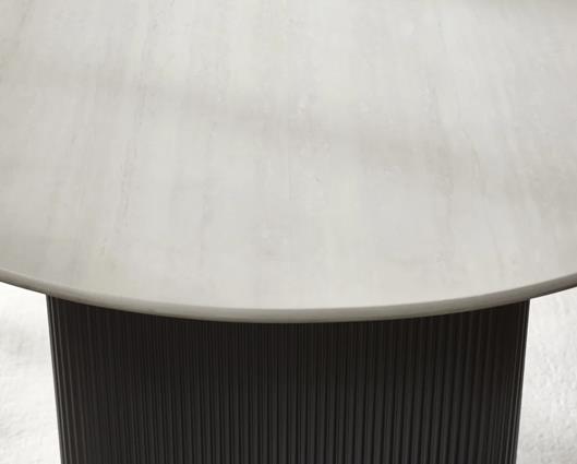 Bolivia Oval Dining Table White & Black